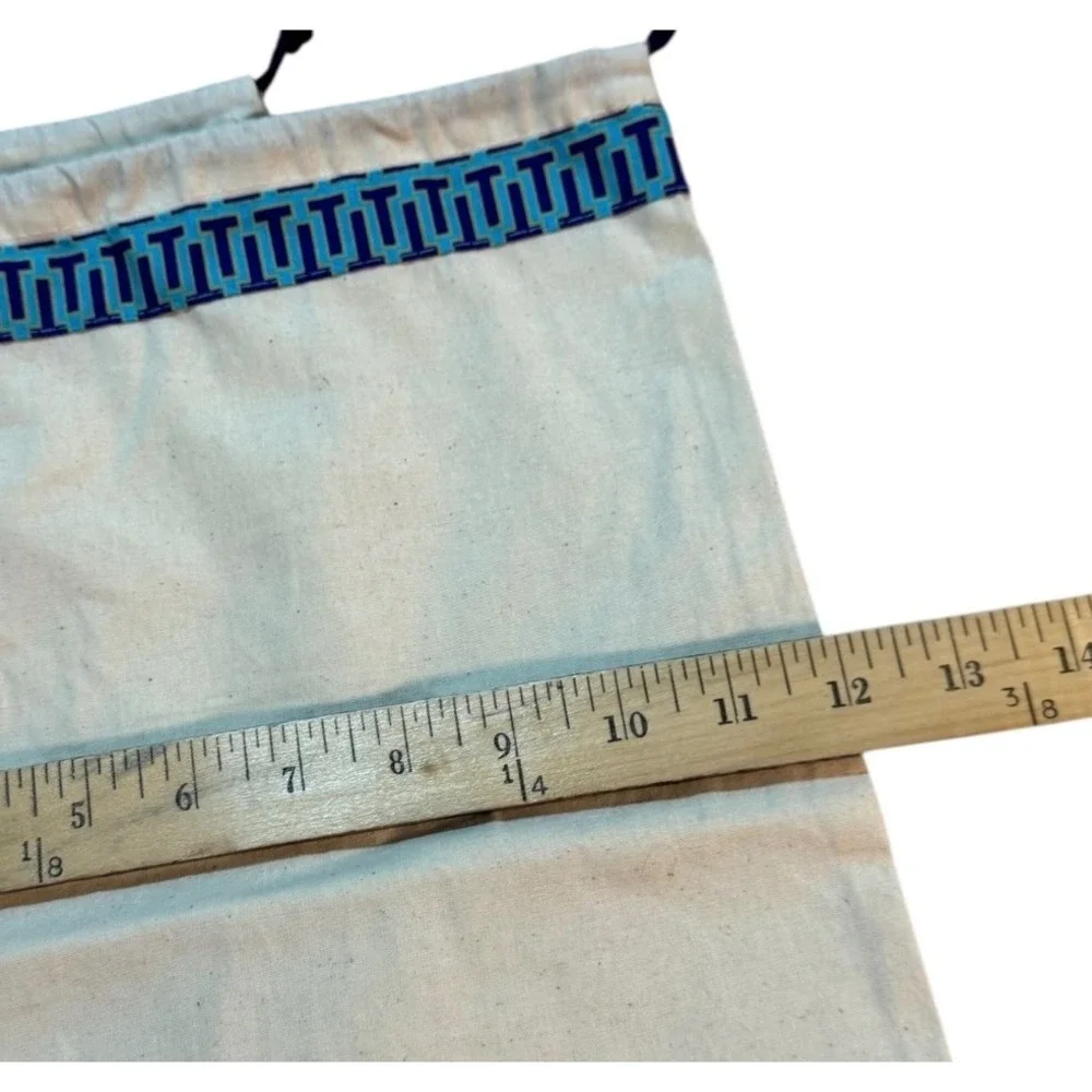 Tory Burch Set of‎ 3 Dust Bags Logo Canvas Drawstring Shoe Pouches 12" X 15" - Picture 3 of 4